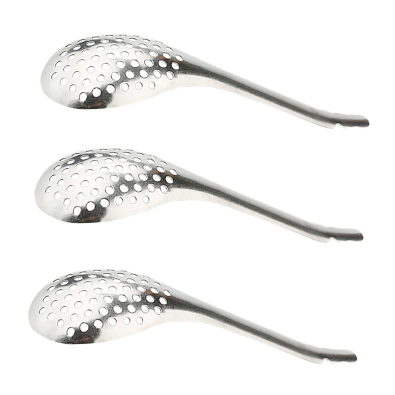 HOLIDYOYO Set of 3 Stainless Steel Strainer Spoons Caviar Colander Kitchen Cooking Utensils