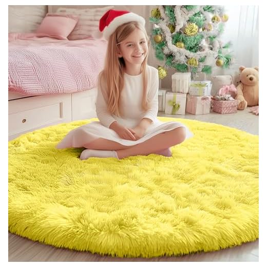 PAGISOFE Round Area Rug,5'X5',Fluffy Rugs