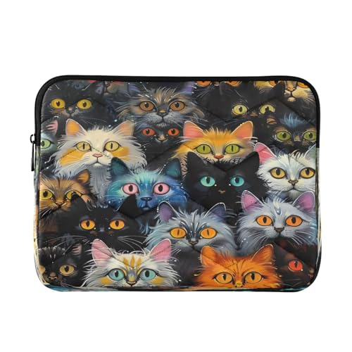 Funda para portátil de 13-14 pulgadas impermeable con diseño de gatos
