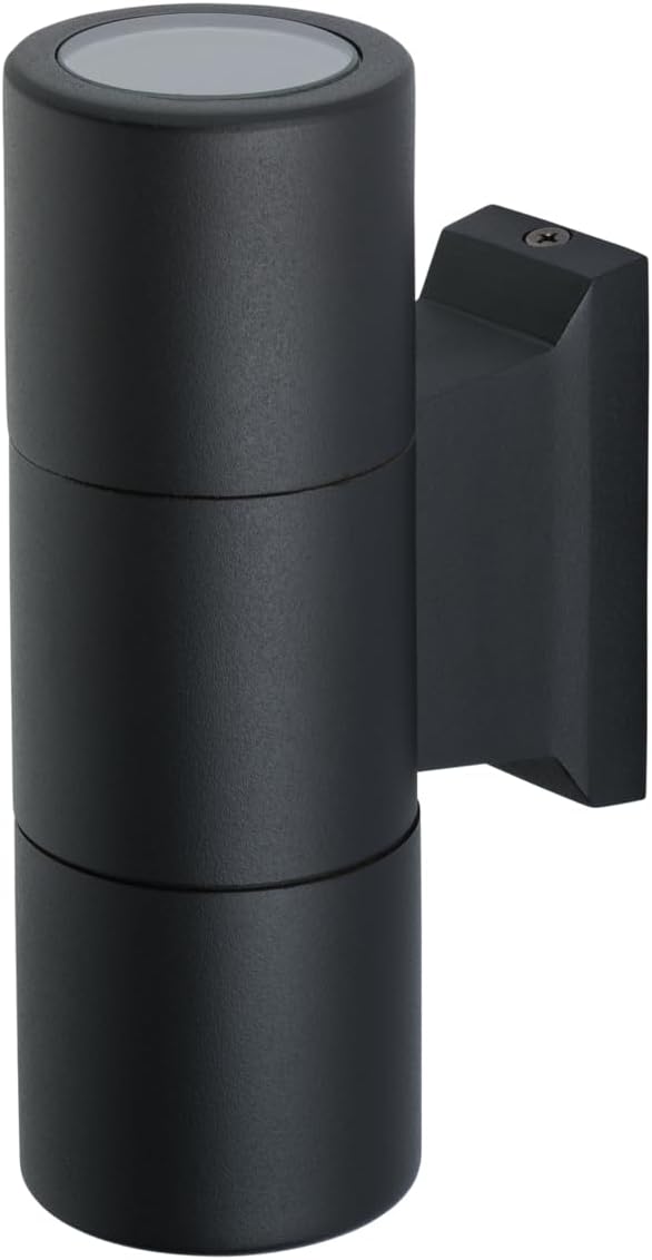 Kichler Large Up & Down Sconce in Black Brass, for Screened Aluminum Pool Enclosures, Screened Porches, Patios, Pergolas, Decks (7" x 2.5" x 4.5"), 15794BKB