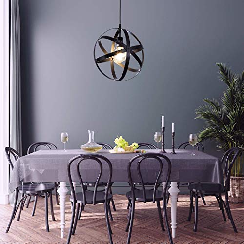 Giggi Black Ceiling Light, Modern Industrial Ceiling Lights with Adjustable Shape & Length, Round Pendant Light Fixture with E27 Fitting, Ceiling Lights Living Room Kitchen Bedroom Lounge Hallway - Image 4