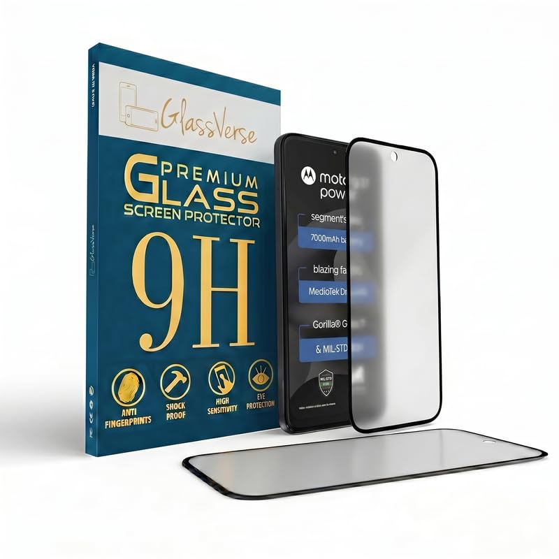 Image of GlassVerse D+ Matte Tempered Glass With 18H Hardness For Motorola G37 Power (Pack Of 2) with Free Installation Kit. Full screen Coverage - 6.67 inch