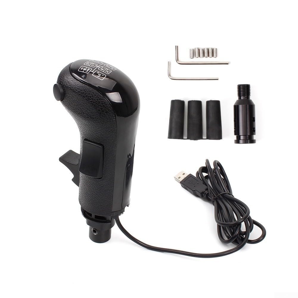 ComfyHarbor Pommeau de levier de vitesse USB High Low avec double interrupteur compatible avec G27 G29 G920 G923 et Thrustmaster TH8A SQ