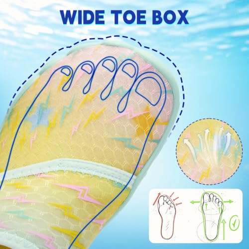 Image of Kids Water Shoes Boys Girls - Wide Toe Box Quick Dry Barefoot Shoes Breathable Non Slip Aqua Athletic Sneakers for Swim Beach Pool Kayak Hiking Sand Walking Travel Essentials (Little Kid /Big Kid)