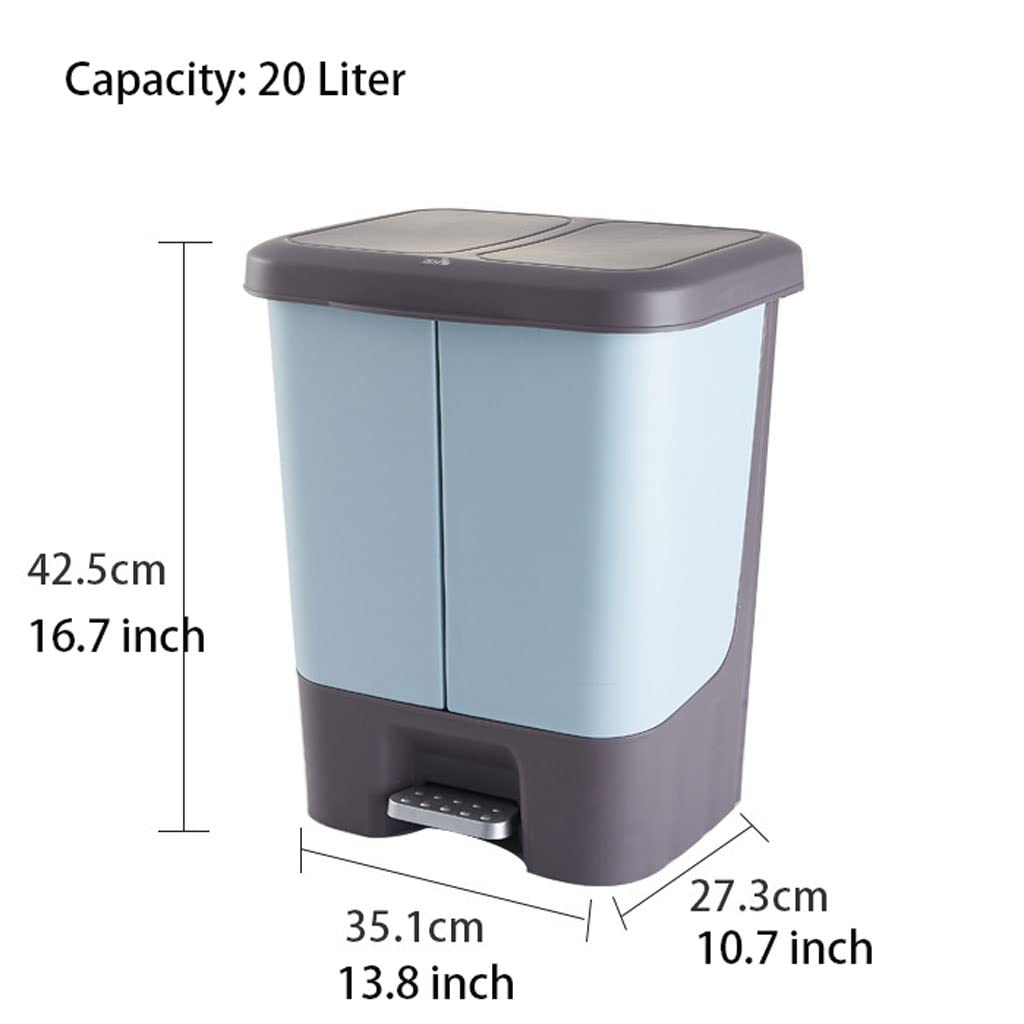 Cubo Basura Casa Bote de Basura al Aire Libre con Tapa, Papelera Pedal rectángulo Rectangular Bote Reciclaje for Cocina jardín Patio Interior Papelera Reciclaje(A)