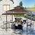 Grepatio Outdoor BBQ Gazebo, 8x8 Ft Patio Grill Gazebos with Extra Adjustable Shadow, 2-Tier Grill Canopy with 2 Shelves 6 Hooks, Barbeque Gazebo Canopy for Backyard Garden Poolside
