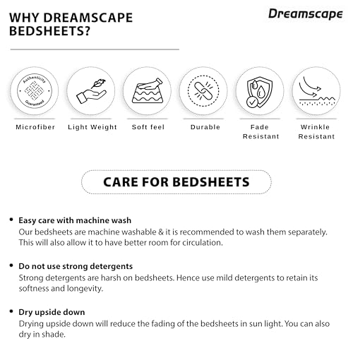 Image of Dreamscape Microfiber Wrinkle & Fade Resistant Double Bedsheet with 2 Pillow Covers (Size 87 x 94 inches, 140TC, Colour - Pink)