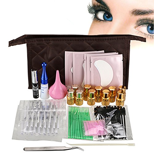 Professional 17 IN 1 Eyelash Curling Perming Rods Extra longer Glue Perm Perming Lashes Growth Liquid Solution Full Tools with Case
