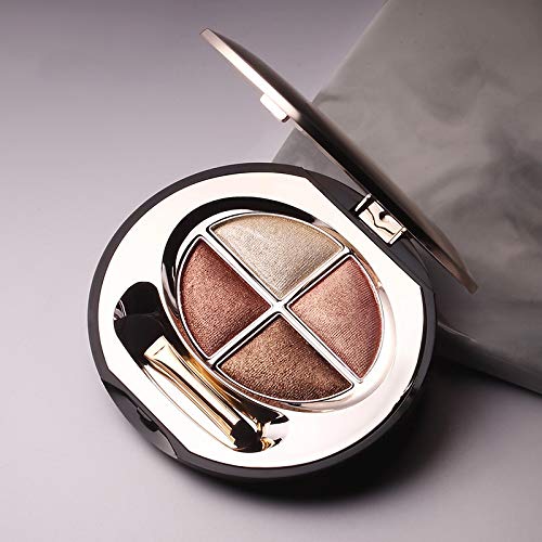 Eyeshadow 4 Colors Eyelid Color Waterproof Eye Shadow Makeup Metallic Luminous Perfect Shades Eyeshadow Palettes (Warm Tone 04#) #TOP6