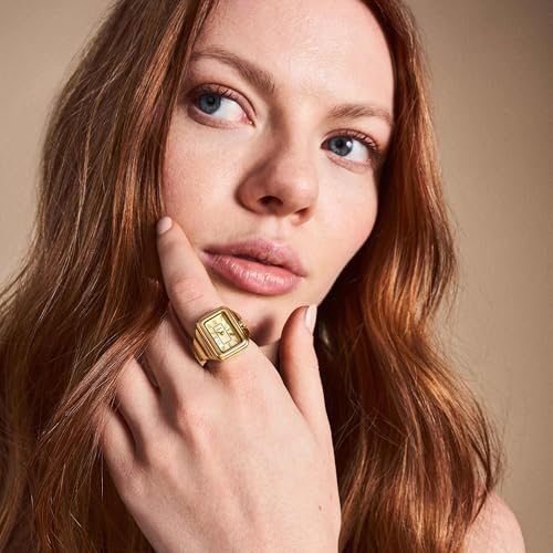 Image of Fossil Women's Watch Ring, Quartz Stainless Steel Two-Hand Ring Watch for Women