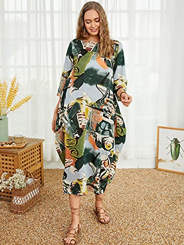 Image of Celmia Autumn Solid Loose Long Maxi Dress Cotton Caftan