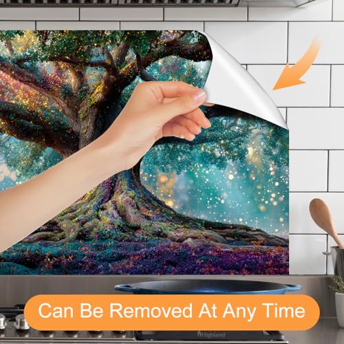 Image of Enchanted Tree Kitchen Backsplash Peel and Stick, 35.4x23.6 in