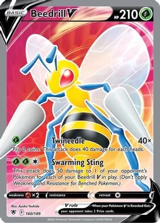 Beedrill V - 160/189 - Arte completo ultra raro - Espada y escudo - Resplandor astral