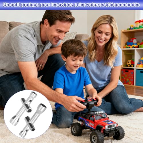 quyueug 4-in-1-Kreuzschlüssel - Mini Schraubenschlüssel - M2/M2,5/M3/M4 - RC Werkzeug - Wartungswerkzeug für RC Modell Auto LKW Buggy