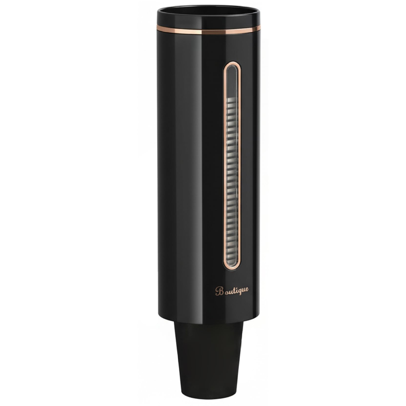 Uanqfegy Wall Mount Disposable Paper Cup Dispenser No Drilling Black – Cup Organizer for Kitchen Office Water Cooler Holds 45-50 Cups, Black
