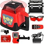BuoQua Laser Rotante 360° Rosso Autolivellante Livella Rotante Colore Rosso a 5 Gradi Portata 500 m, IP54 Resistenza all'Acqua, Livello Laser Impermeabile -20ºC - 45ºC