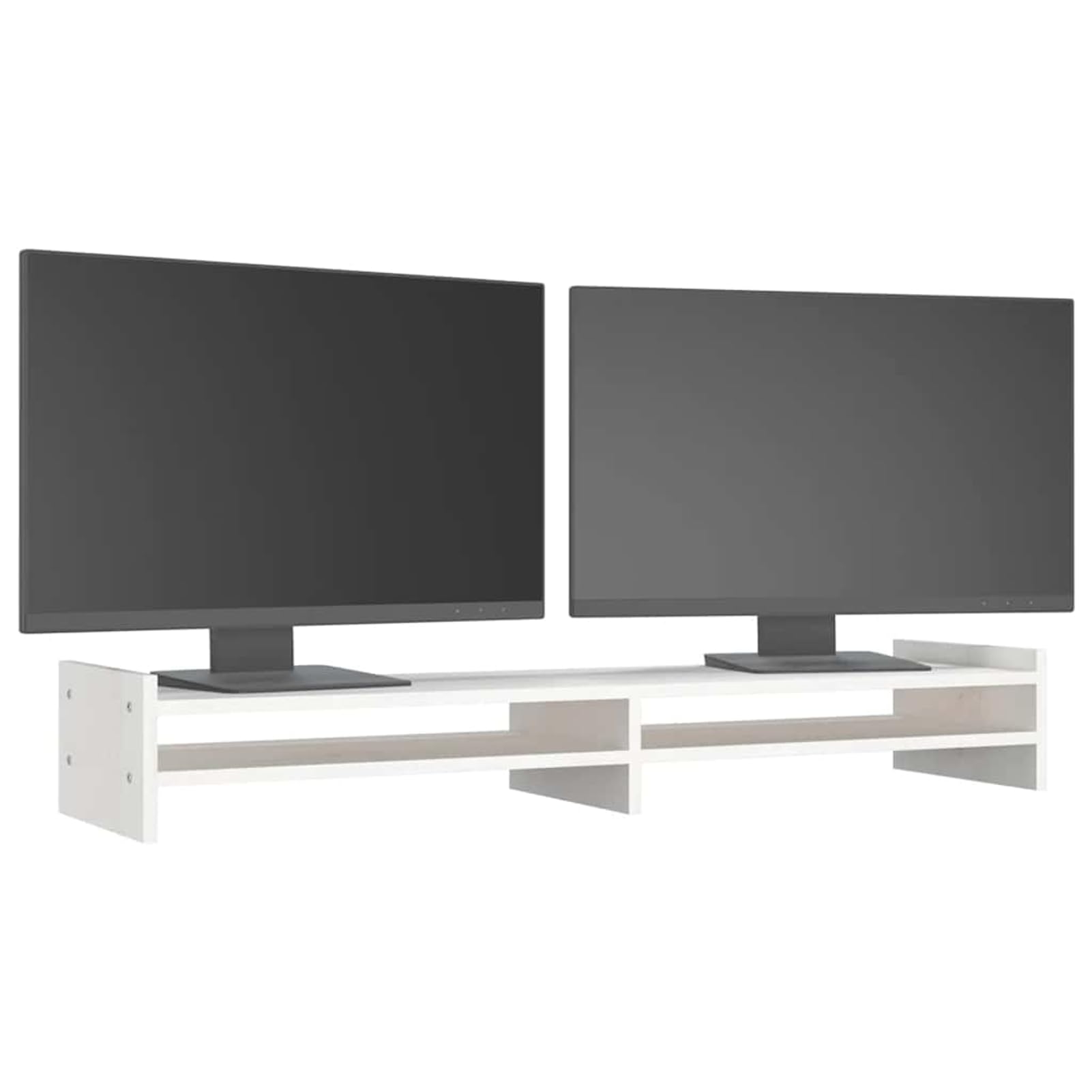 Homgoday Soporte de Monitor Madera Maciza de Pino Blanco 100x27x15 cm Tipo 1