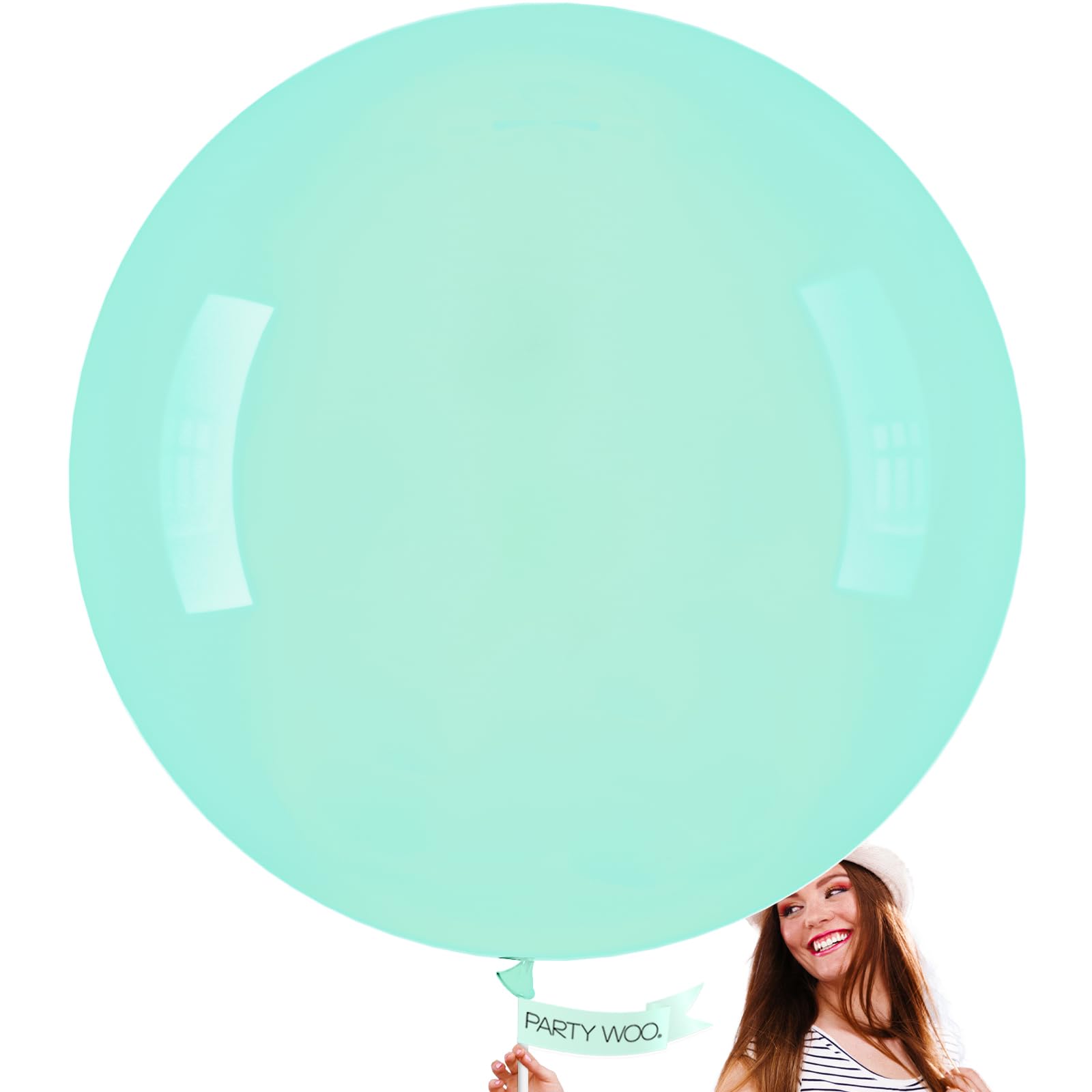 PartyWoo Mint-q03 4pcs 36" Balloons, Ice Cream Theme, Latex, Jumbo, for Birthday, Wedding Decorations