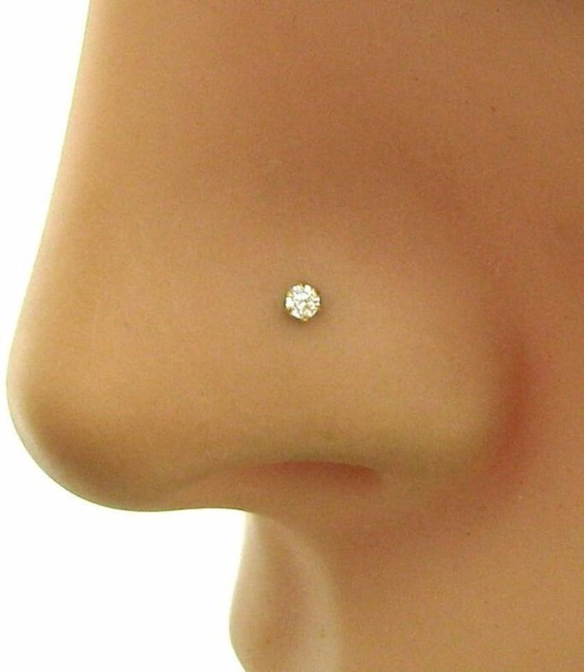Cubic Zirconia Stainless Steel Nose Stud Silver-image-44