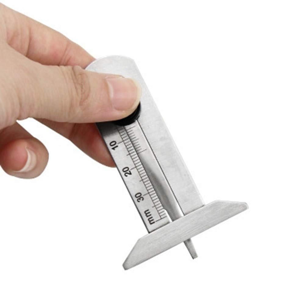 Misuratore Profondità Battistrada Pneumatici,0-30 Mm Digitale Misuratore Profondità Battistrada Acciaio Inox Portatile, Sicurezza Pneumatici Righello