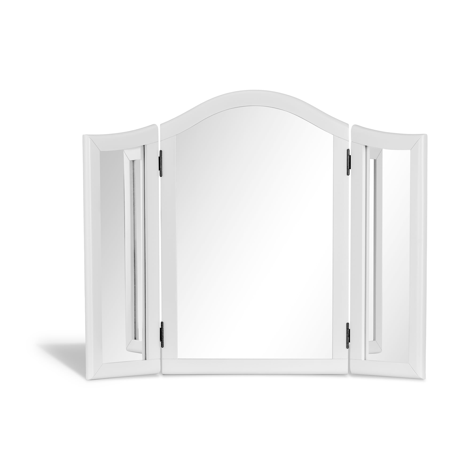 Statement Furniture True White Romance 3 Way Dressing Table Mirror – French Style Wooden Vanity Mirror, Adjustable Angled Panels, Bedroom Tabletop Mirror | W92.5cm X H71cm (True White)