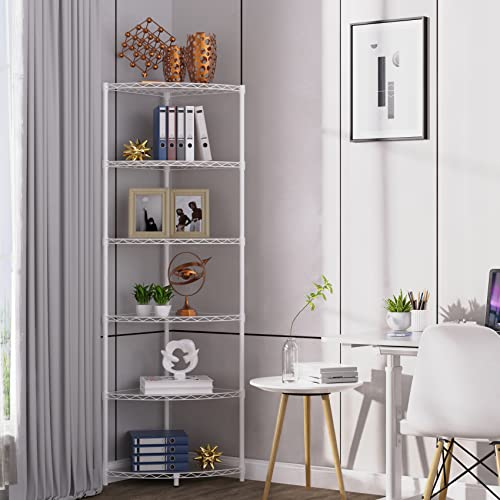 Pouseayar Nsf 6-Tier Metal Corner Shelf Wire Shelving Unit thumb #1