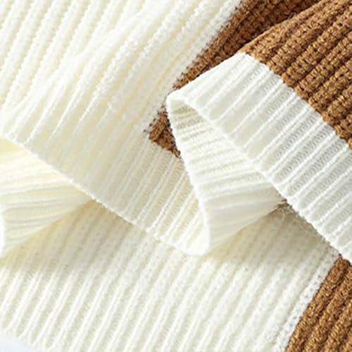 Men's Knit Oversized Sweater Colorblock Sweaters Unisex Crew Neck Long Sleeve Casual Streetwear Tunic Pullover Jumper4