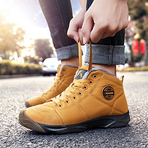 Image of UPSOLO Mens Winter Trekking Backpacking Snow Boots Water Resistant Shoes Anti-Slip Fully Fur Lined Casual Lightweight Hiking Boot