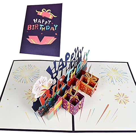 Birthday Pop Up Card Tear Resistant Greeting Card Stereoscopic Carnival Card for Male Female Mother Boy Girl Cover