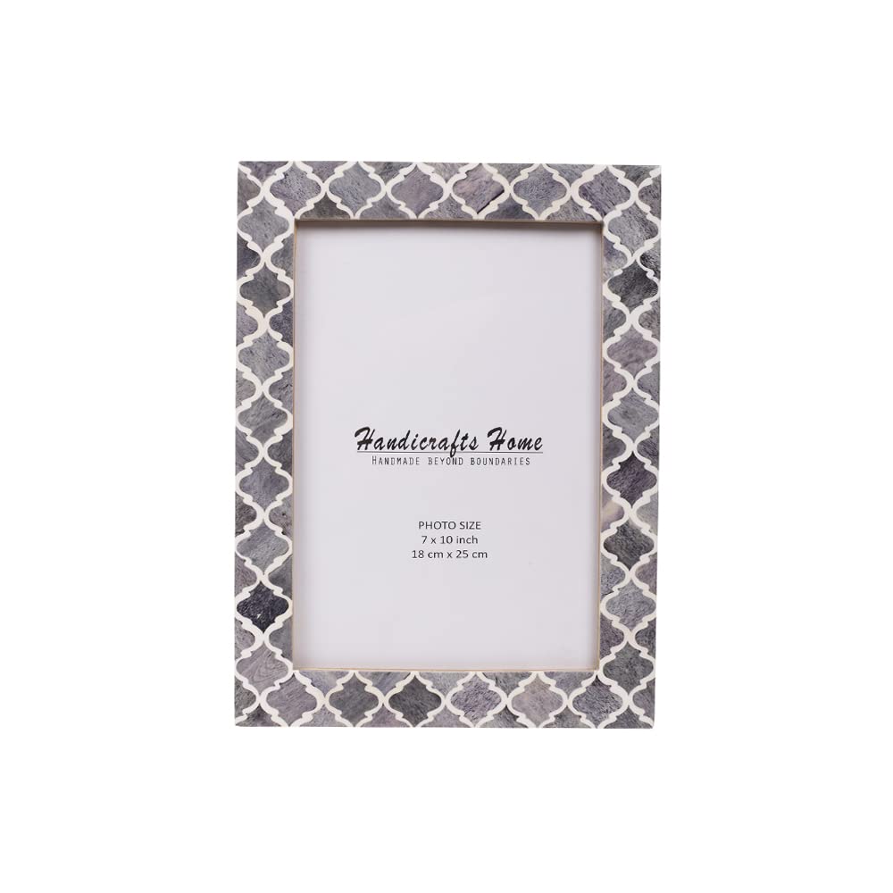 Handicrafts Home 7x10 Photo Picture Frames, Art Wall Hanging Decor - Moroccan Grey