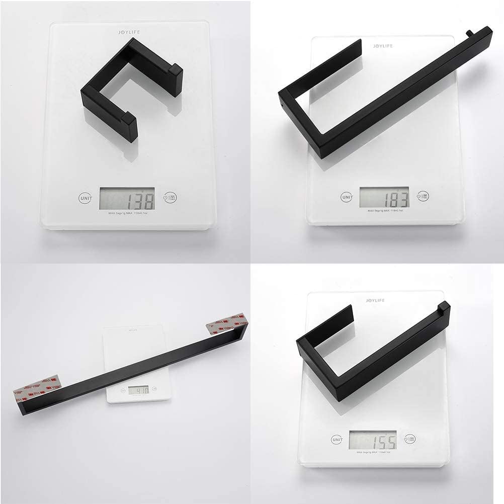 Ganchos autoadhesivos, Ganchos adhesivos for colgar, Portarrollos de papel higiénico autoadhesivo Portarrollos de papel higiénico de baño negro SUS 304 Acero inoxidable Fácil instalación sin taladrar