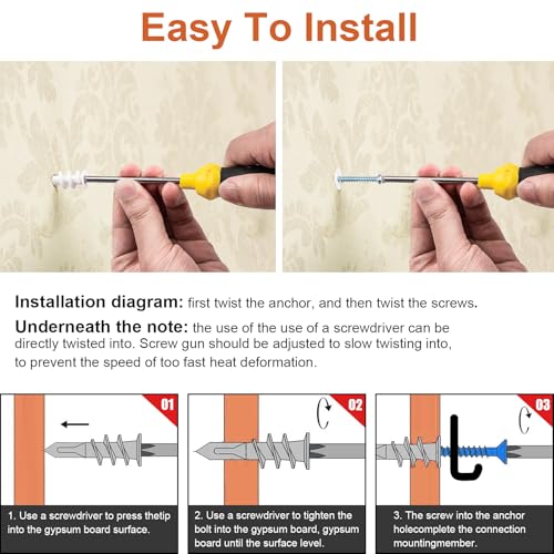 Caeypoar B001 120Pcs Self Drilling Drywall Anchors thumb #2