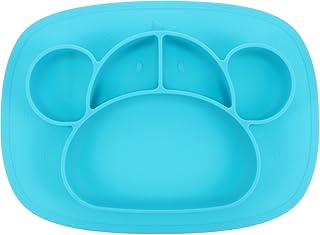 TOYANDONA Prato De Jantar Talheres Para Crianças Talheres De Silicone Descanso Para Crianças Pratos Divididos Placa De Sucção Pratos Para Crianças Talheres Para Crianças Pratos Para
