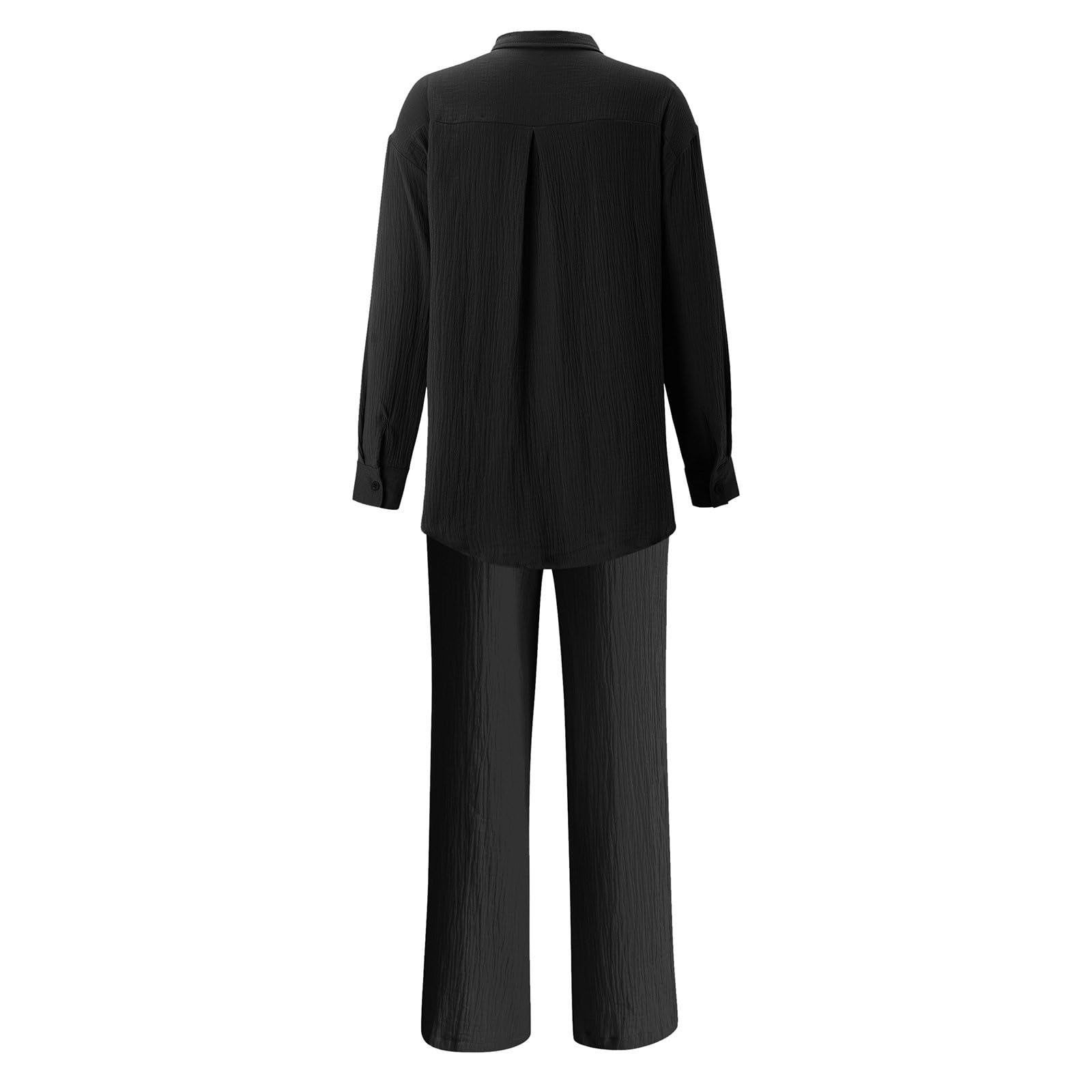 Modisches Damen-Outfit Hose Bluse mit V-Ausschnitt für lässige Streetwear Alltag mit praktischen Taschen