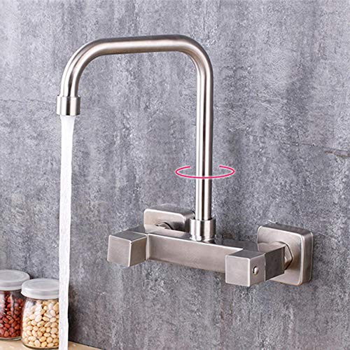 Robinet cuisine mural eau chaude et froide multifonction grand modèle sept tubes encastrable