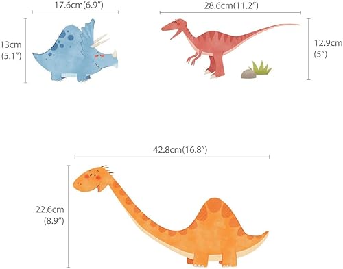 Miniatura 4 de DECOWALL WL2-1505N - Calcomanías de pared de dinosaurios para niños, calcomanías de pared extraíbles para niños, guardería, dormitorio, sala de estar