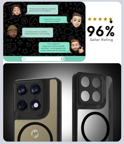 Image of KAPAVER Essential Back Cover Case Compatible with Moto Signature - Magnetic Black (PC+TPU) (Moto Signature - Magnetic Black)
