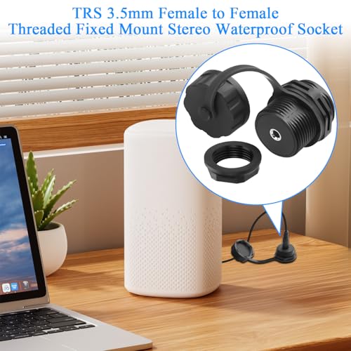Conector estéreo impermeable TRS 3.5mm hembra a hembra miniatura 3