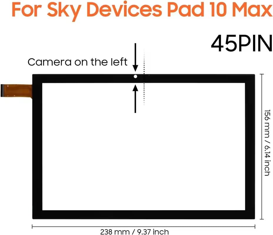 do urządzeń Sky Pad 10 Max 10,1 cala czarny tablet komputer kondensator ekran dotykowy cyfrowy czujnik znaczący czujnik 45-pinowy 238 x 156 mm (238 x 156 mm 45 pinów)