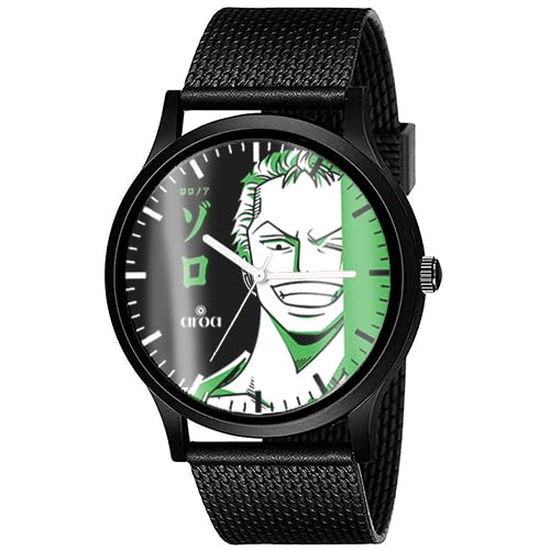 AROA Watch New Watch for Men Roronoa Zoro Green Model : 075 Black Metal Type Rubber Analog Watch Black Dial for Men Stylish Watch for Boys (B0BZ45LJY5) Amazon Price History, Amazon Price Tracker