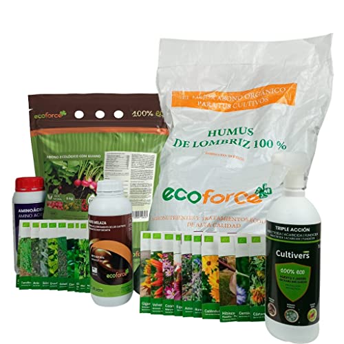 Semillas Ecológicas 10 Aromáticas + 10 flores Comestibles + Abonos y Tratamientos Ecológicos