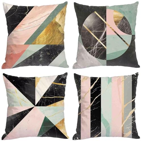 Outdoor Pillows Set of 4 Pink Throw Pillow Covers 18x18in