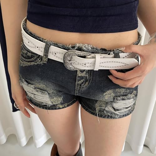 Punk Rock Styles Metal Studded Belt Practical PU Leather Waistband Multiple Colors Fashion Accessory For Women Girls Rivets B3