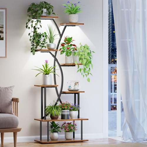 Kalrin Plant Stand Indoor with Grow Lights - 8-Tier Indoor Plant Shelf, 68.11