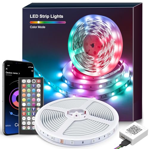 Ruban Led 15m, Led Chambre, RGB Bande Led Lumineuse Contrôlé par APP Bluetooth ou Télécommande, Synchroniser avec Rythme de Musique,Pour Décorer Noël, Fête, Gaming, Cuisine, Maison, Salon, Chambre