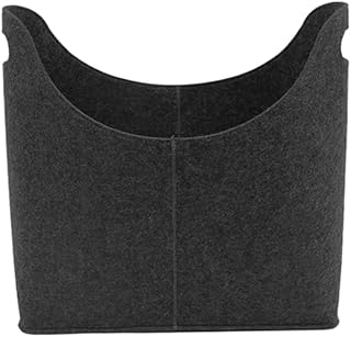 Felt Firewood Basket, Felt Log Carrier Bag,Felt Firewood Basket Foldable Fireplace Storage Bag Fireside Wood Carrier Holder Multifunctional Felt Basket Black