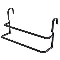 Porta Toalhas Duplo Suporte Toalheiro Para Box Preto Fosco