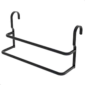 Porta Toalhas Duplo Suporte Toalheiro Para Box Preto Fosco