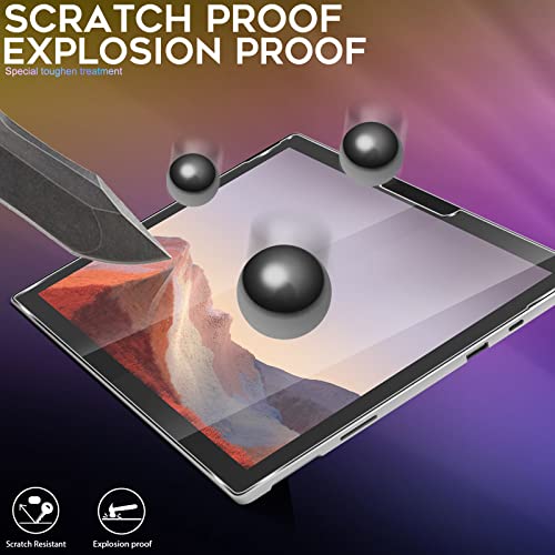 Image of Orzero 2 Pack Compatible for Surface Pro 7 Plus /7 /6 /5 /4 Tempered Glass Screen Protector, 2.5D Arc Edges 9H Anti-Scratch HD