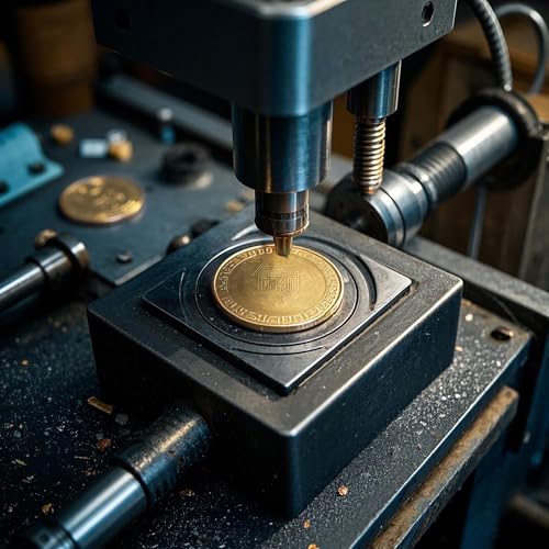 Funria 12 Stück Messing Rohling Challenge Münzen 40mm Laser Gravur Rohlinge Münzen 3mm Massivem Messing mit Gewinde Kanten und Acrylbox Runde Lasergraviert Blanko Challenge Münzen Für DIY Gravuren